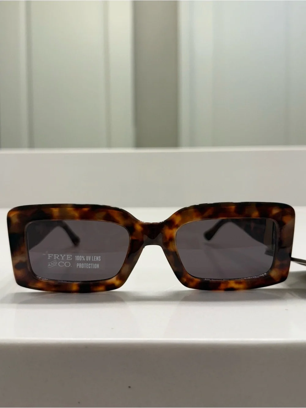 Frye Square Tortoiseshell Frame Sunglasses with Dark Lenses NWT